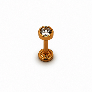 Žluté zlato náušnice HELIX zirkon 3,4mm